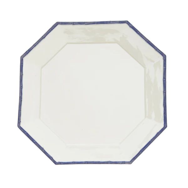 Octagon Bamboo Dinner Plate, Blue | The Avenue
