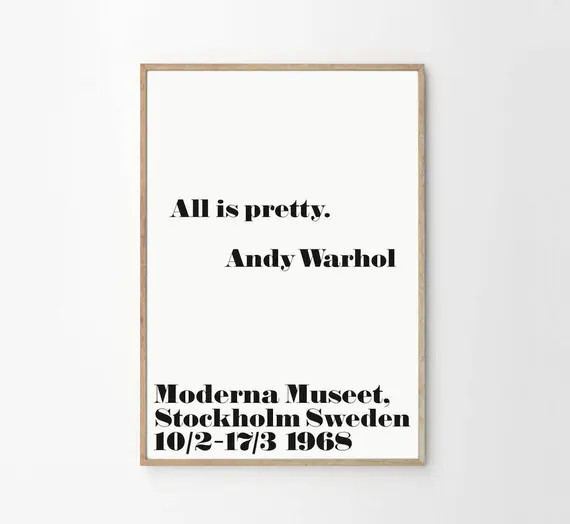 Andy Warhol - All Is Pretty - Typography Art Print  - Pop Art - Andy Warhol Poster | Etsy (US)