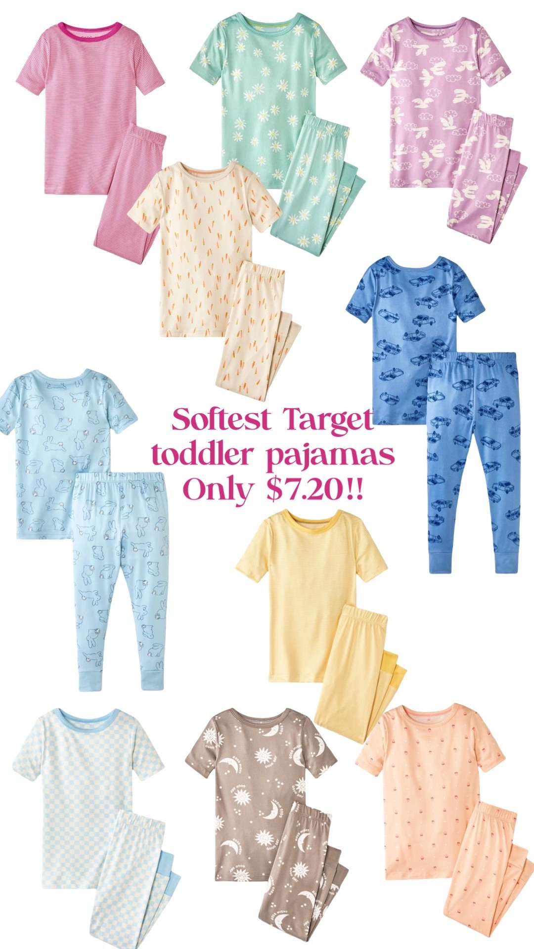 Some of our favorite spring pjs are on sale for only $7.20 with target circle! 