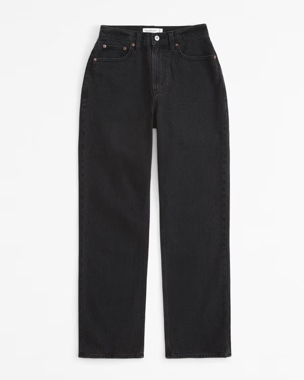 Curve Love High Rise Vintage Straight Jean | Abercrombie & Fitch (UK)