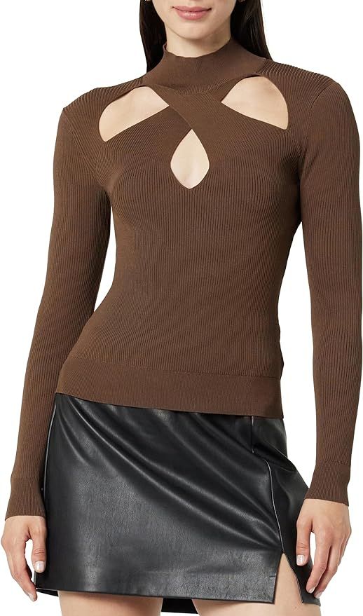 The Drop Women's Cecilia Mock Neck Cutout Sweater | Amazon (US)