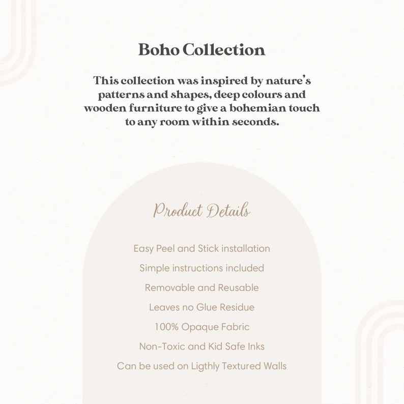 Giraffe Bed Size Arch Sticker, Color Block Wall Sticker, Abstract Wall Decal, Color Blocking, Bed... | Etsy (US)