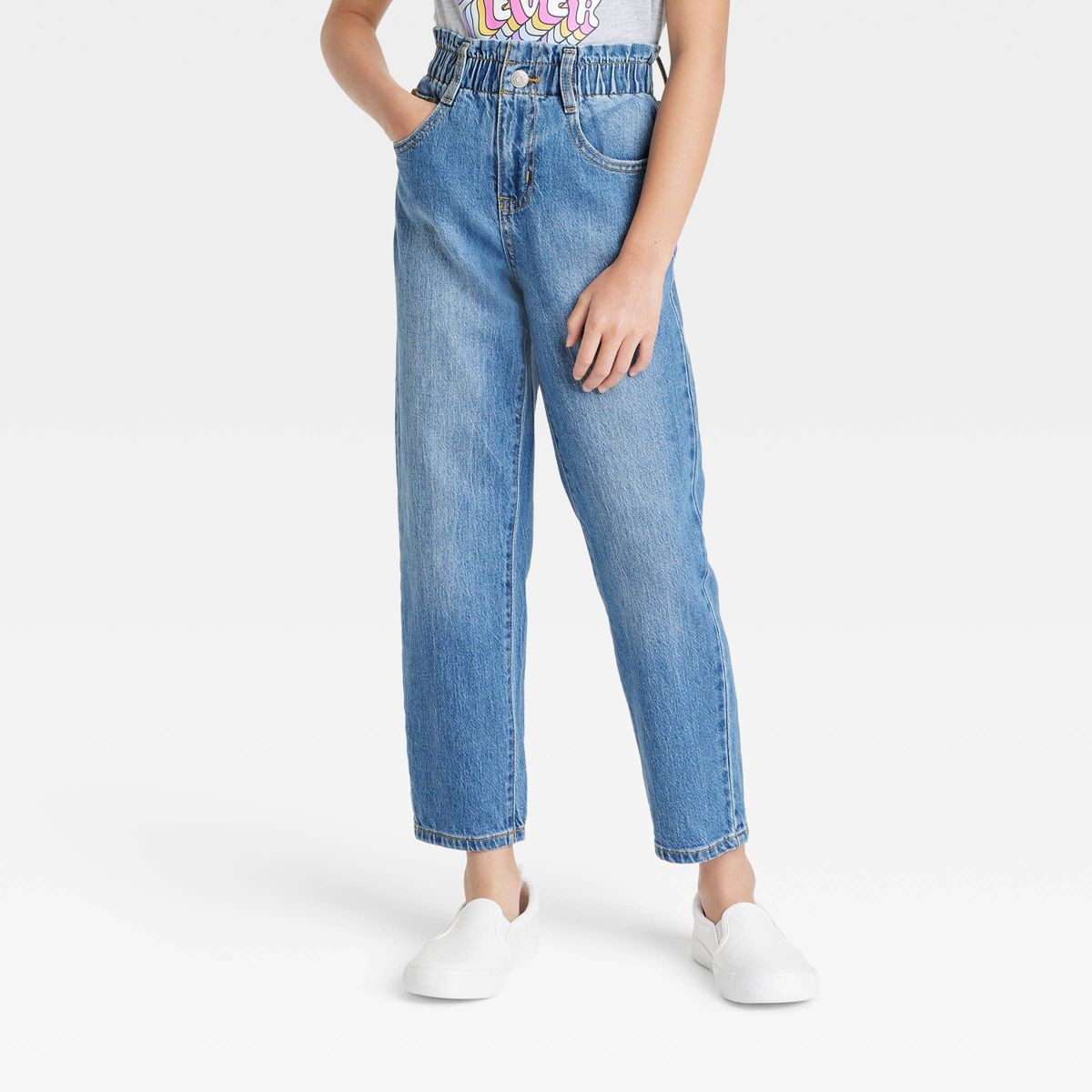 Girls' Relaxed Paperbag High-Rise Waist Jeans - Cat & Jack™ | Target