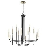 Quorum 630-126980 Transitional 12 Light Chandelier from Hope Collection in Black Finish, Noir w/Aged | Amazon (US)