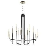 Quorum 630-126980 Transitional 12 Light Chandelier from Hope Collection in Black Finish, Noir w/Aged | Amazon (US)