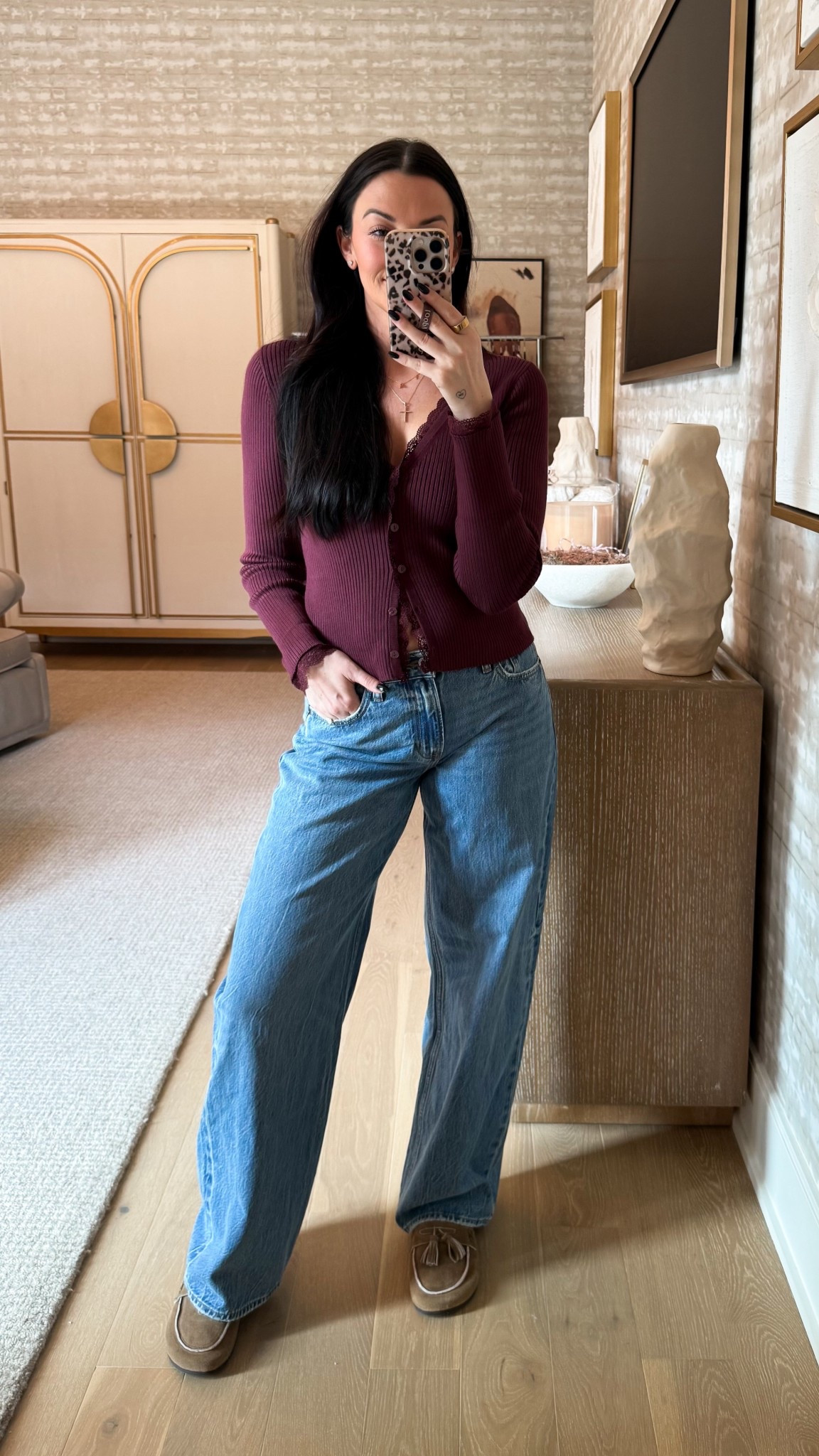 I size down one in the low rise ultra loose jean from Abercrombie. Perfect oversized fit, but not falling off. AFTIA makes them $57 vs $90

#LTKCyberWeek #LTKootd #LTKSaleAlert