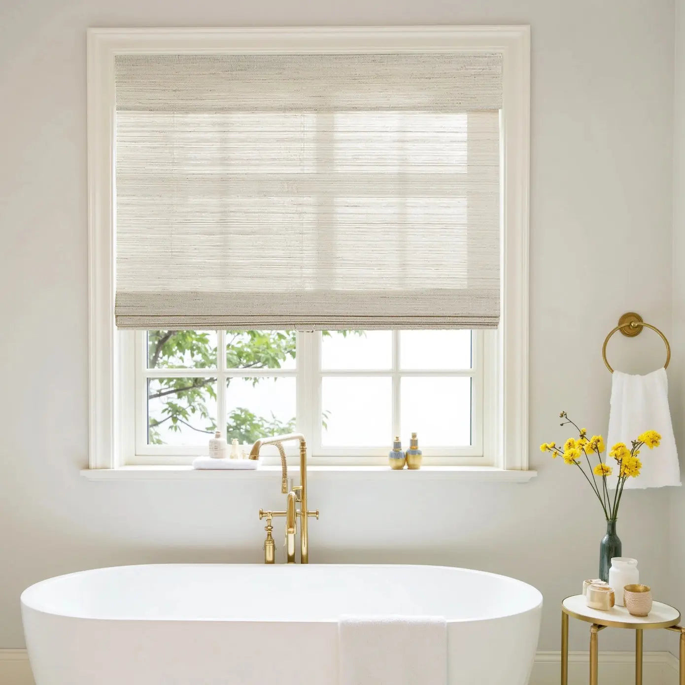 Natural Ramie Bamboo Woven Shade - Wall White | TWOPAGES