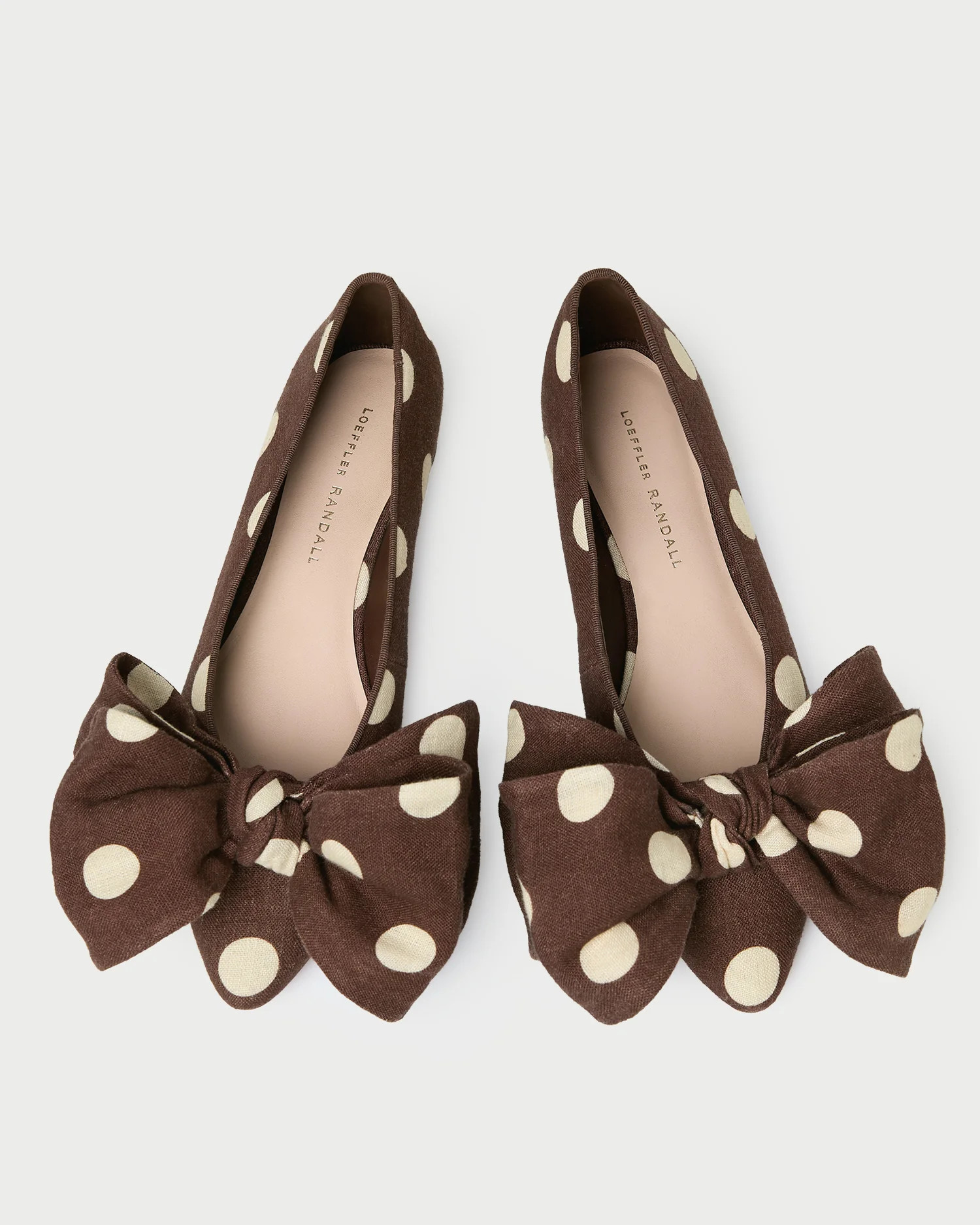 Noa Brown/Cream Linen Bow Flat | Loeffler Randall