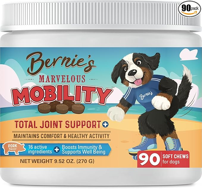 Bernie's Marvelous Mobility - Daily Total Joint Support for Dogs - 90 Soft Chews - Maintain & Reb... | Amazon (US)