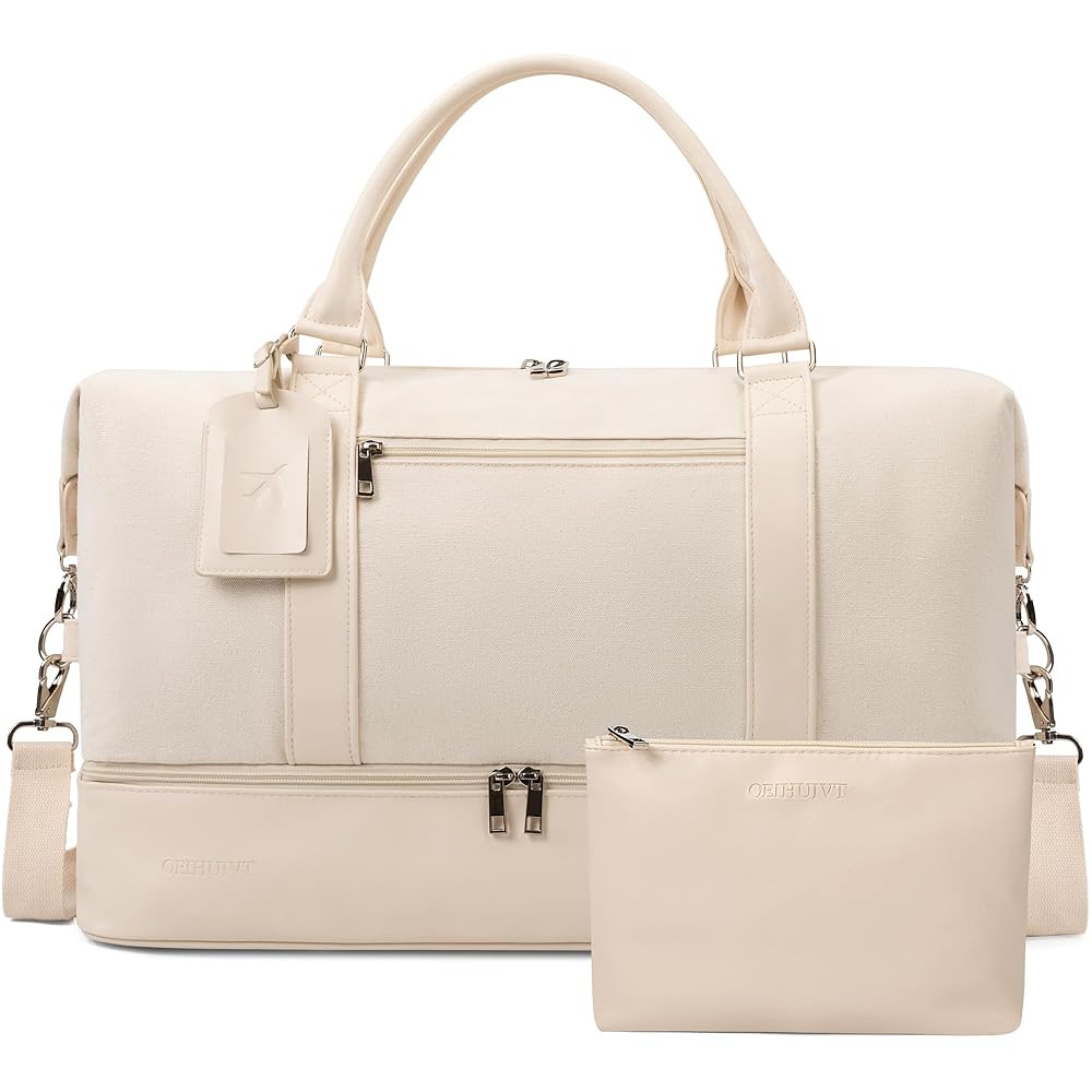 Oeihuivt Weekender Bags for Women - 21 Inch Large Travel Duffel Bag 2-Piece Set with Shoe Compart... | Amazon (US)