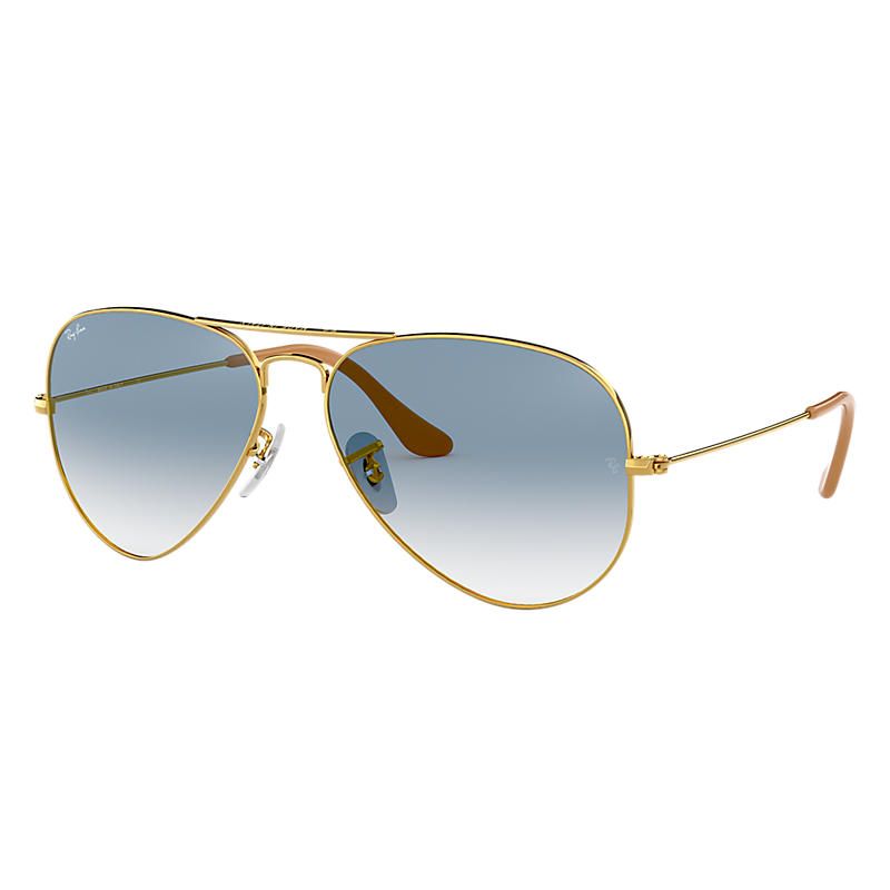 Ray-Ban Men's Aviator Gold Sunglasses, Blue Lenses - Rb3025 | Ray-Ban (US)