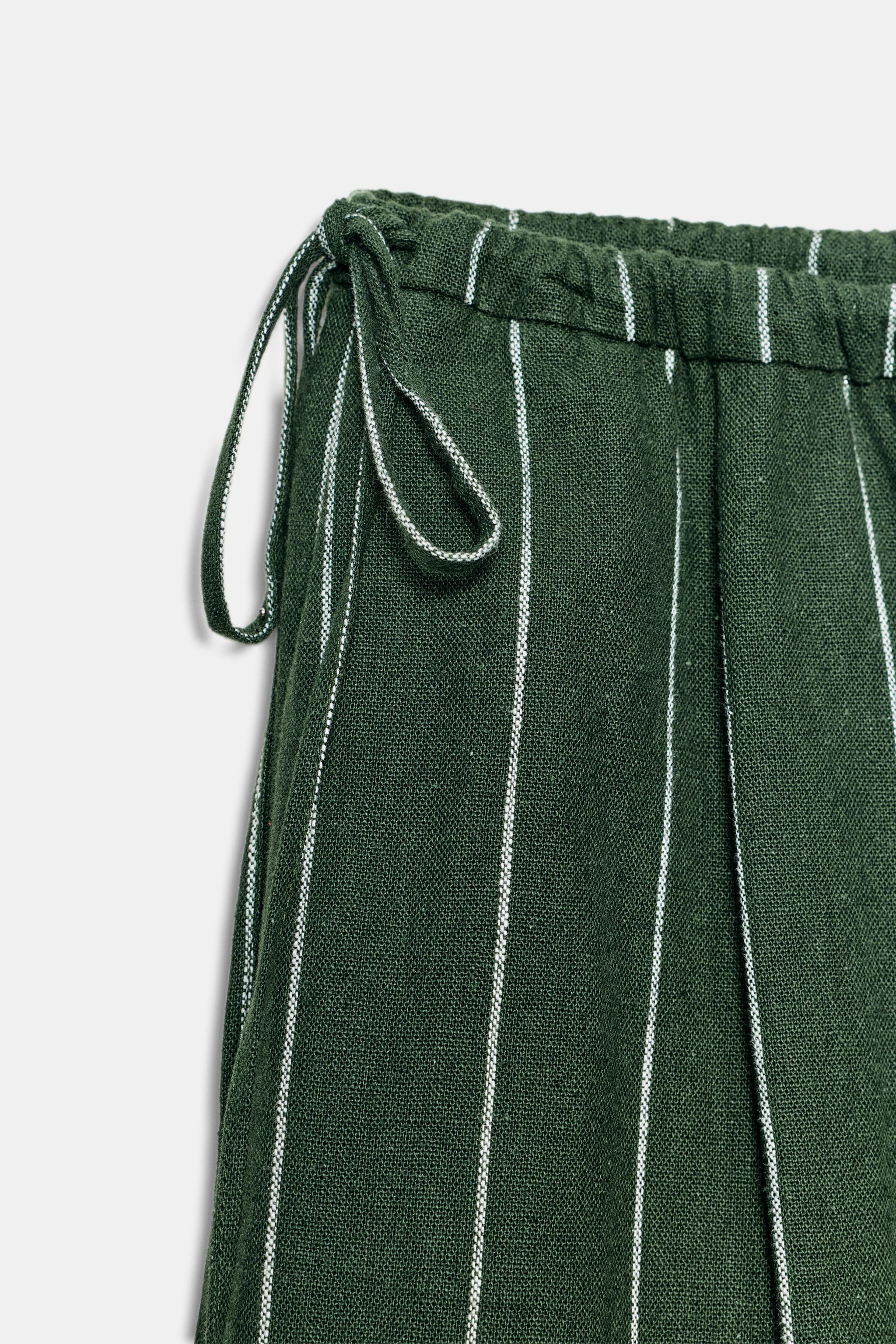 ZW COLLECTION STRIPED LINEN PANTS | Zara US