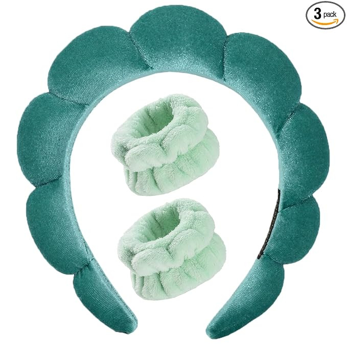 Luckybear Spa Headband for Washing Face, Velvet Makeup Headband, Bubble Skincare Head bands with ... | Amazon (US)