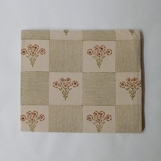 Soil to Studio Shreya Block-Printed Cotton Tablecloth | West Elm (US)