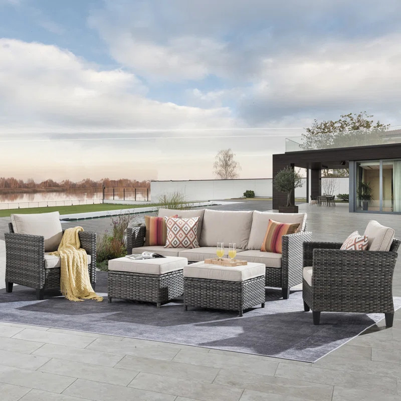 5 - Person Outdoor Seating Group with Cushions (Set of 5) | Wayfair North America