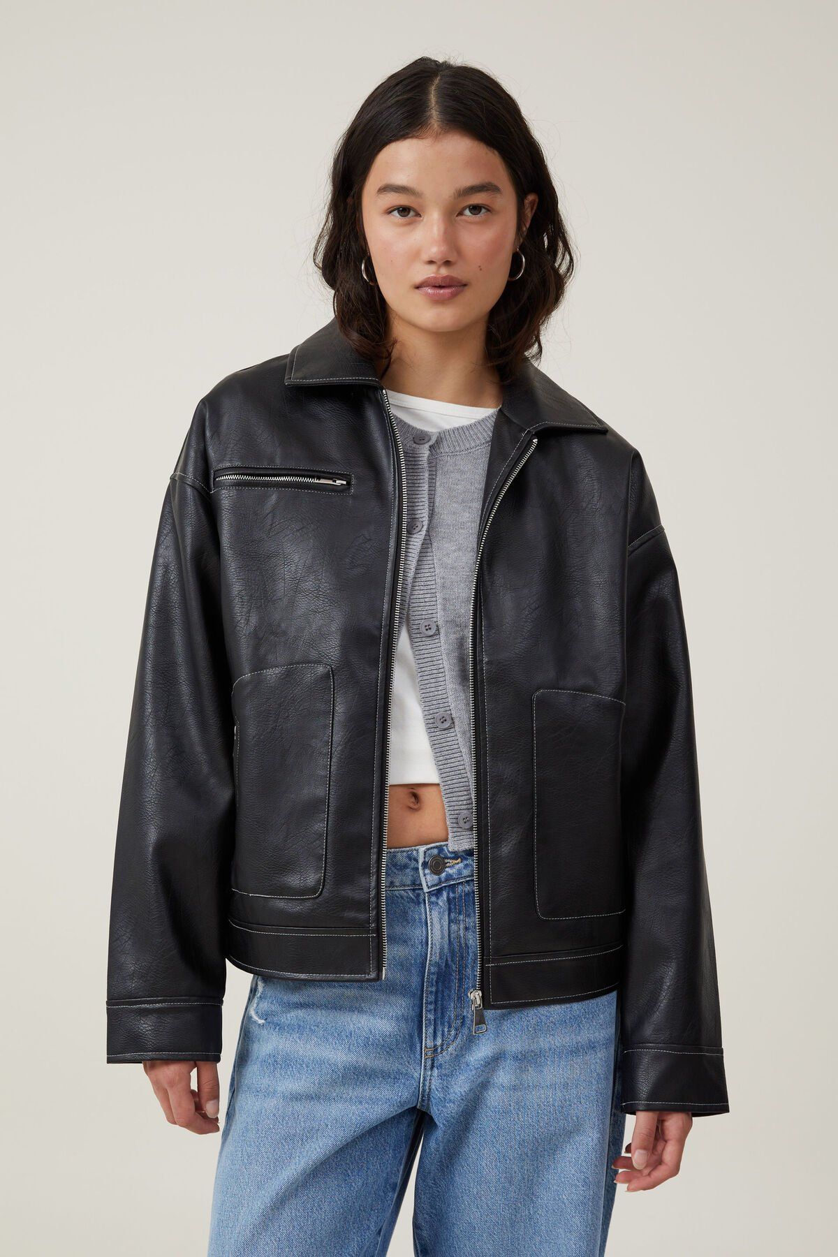 Leo Faux Leather Jacket | Cotton On (US)