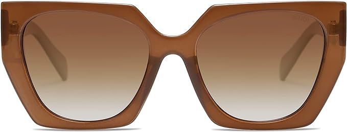 SOJOS Retro Cateye Polarized Oversized Sunglasses Womens Vintage Square Designer Sunnies SJ2205 | Amazon (US)