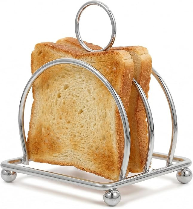 Stainless Steel Toast Rack Holder – Multi-Functional Bread Organizer for Slices, Books, Recipes... | Amazon (US)