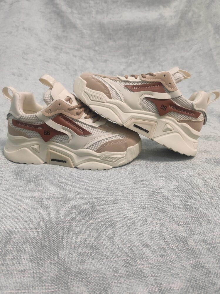 Colorblock Lace-up Front Chunky Sneakers | SHEIN