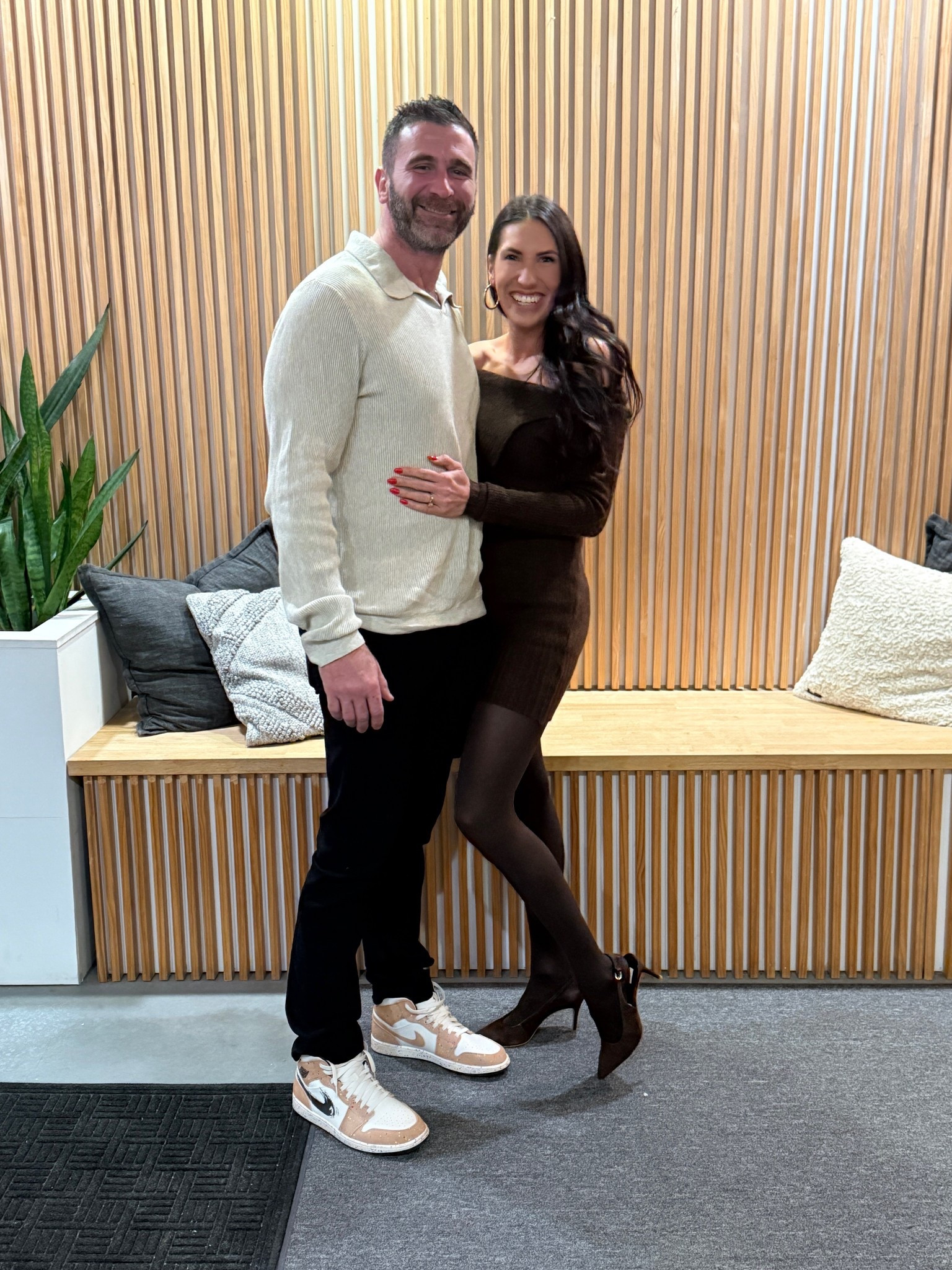 Date night this weekend  
I wore this super cute sweater dress - US 4 fits tts 
I loveeee these high waisted tights from Amazon 
Chocolate heels 


#LTKValentine #LTKootd #LTKgrwm