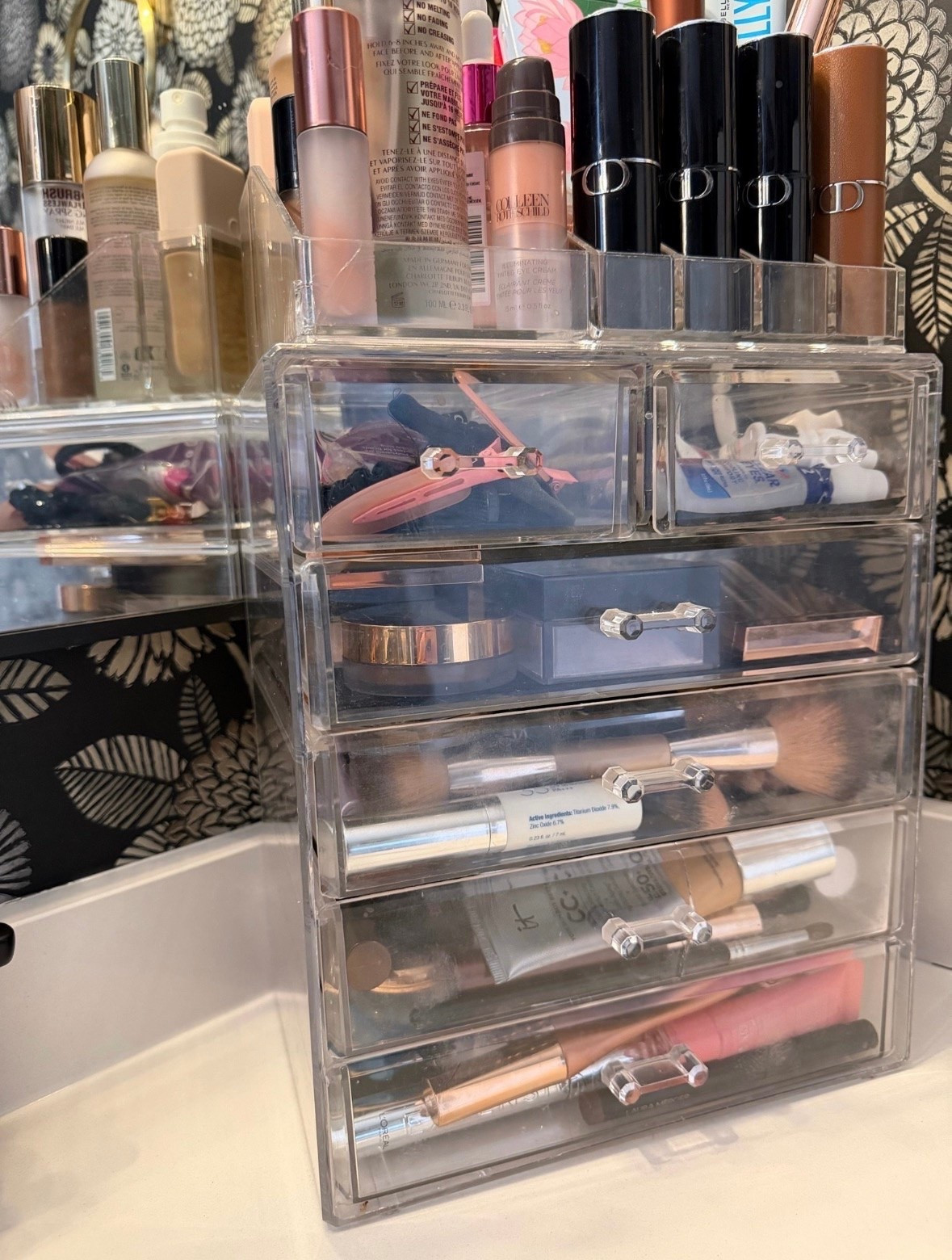 Prime day deal! This clear acrylic organizer keeps all my everyday makeup and skincare neatly in one spot. I love how easy it is to see everything at a glance, from my favorite foundations and powders to brushes and beauty tools. Perfect for keeping my vanity tidy while having all my must-haves within reach.

makeup storage, beauty organization, vanity setup, acrylic organizer, daily makeup essentials, skincare storage, makeup brushes, foundation and powder, beauty routine, clean vanity, home organization, TheMomInStyle

#LTKBeauty #LTKHome #LTKgrwm