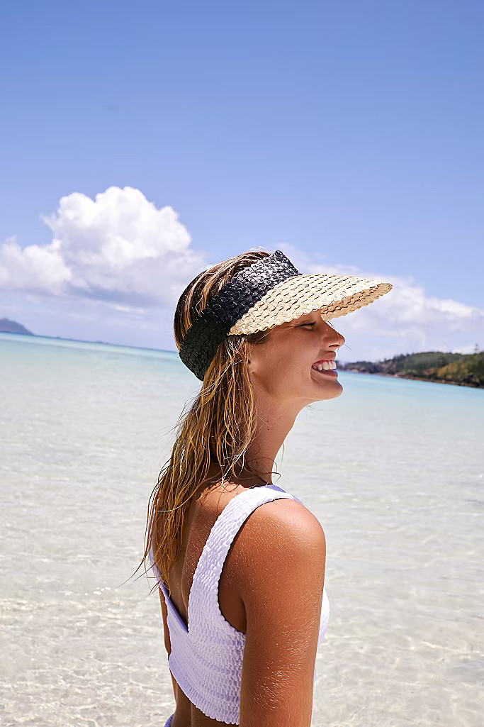 Baha Color Block Straw Visor | Free People (Global - UK&FR Excluded)