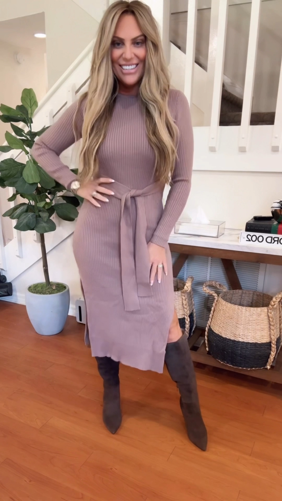 Side Slit Sweater Dress thumbnail