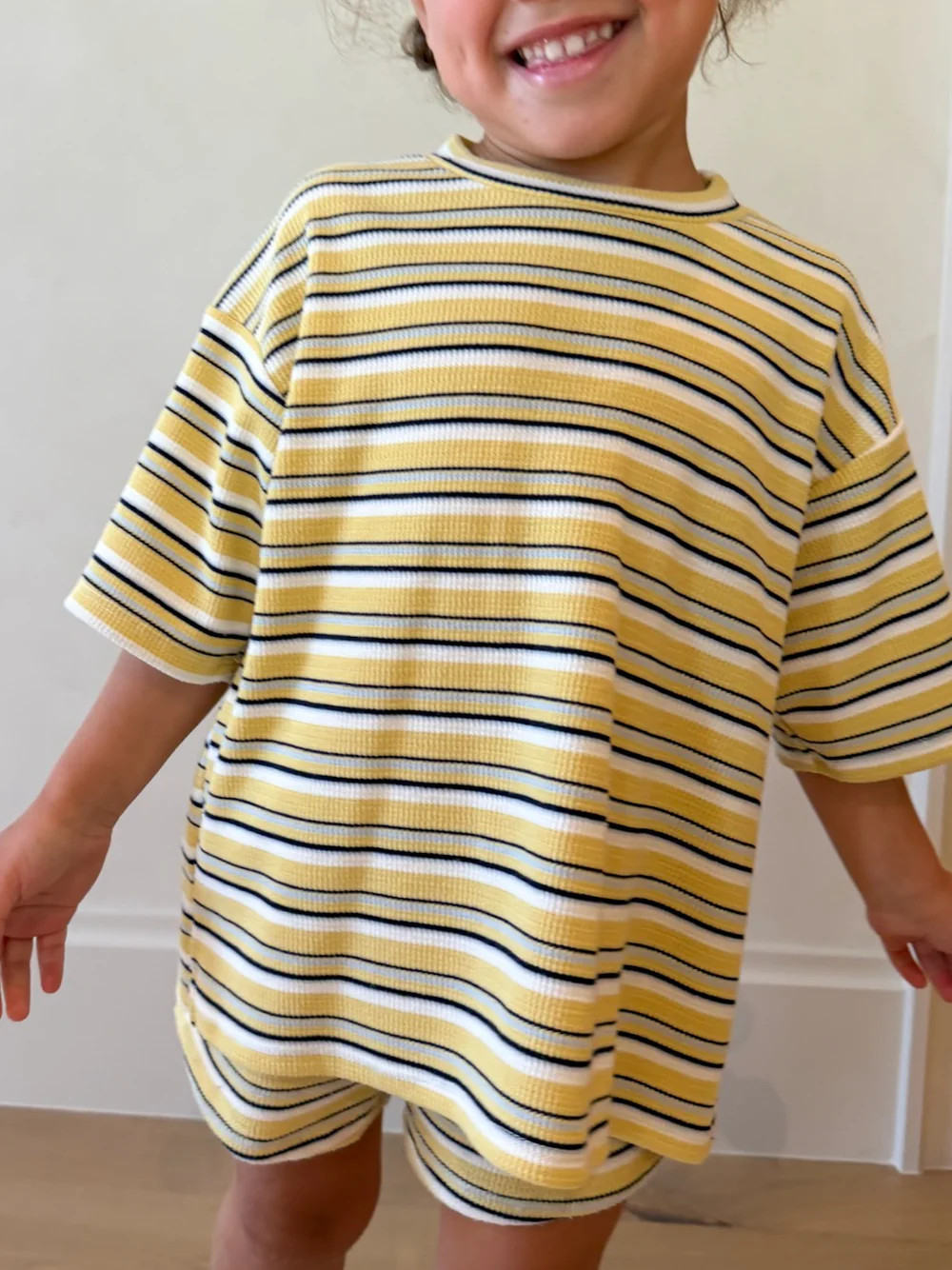 Tiny Jovi Waffle Knit Set | Canary Mist | Shop Talulah
