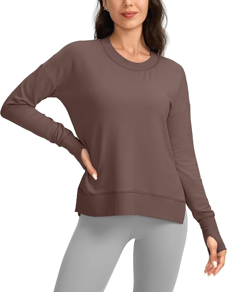 G Gradual Sweatshirt for Women Buttery Soft Yoga Tops Crewneck Modal Pullover Shirts Side Slit Th... | Amazon (US)