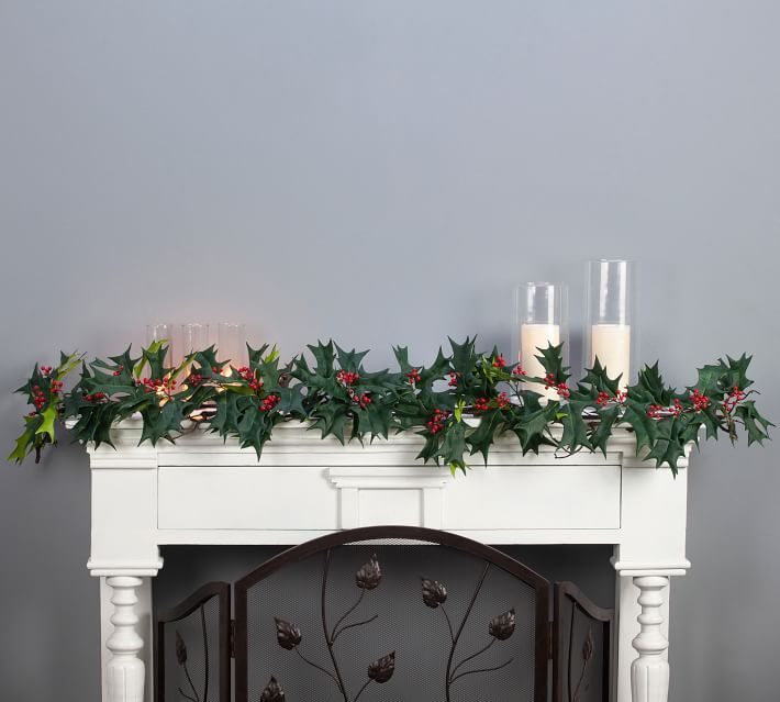 Artificial Holly And Berry Garland, Set of 2 | Pottery Barn (US)