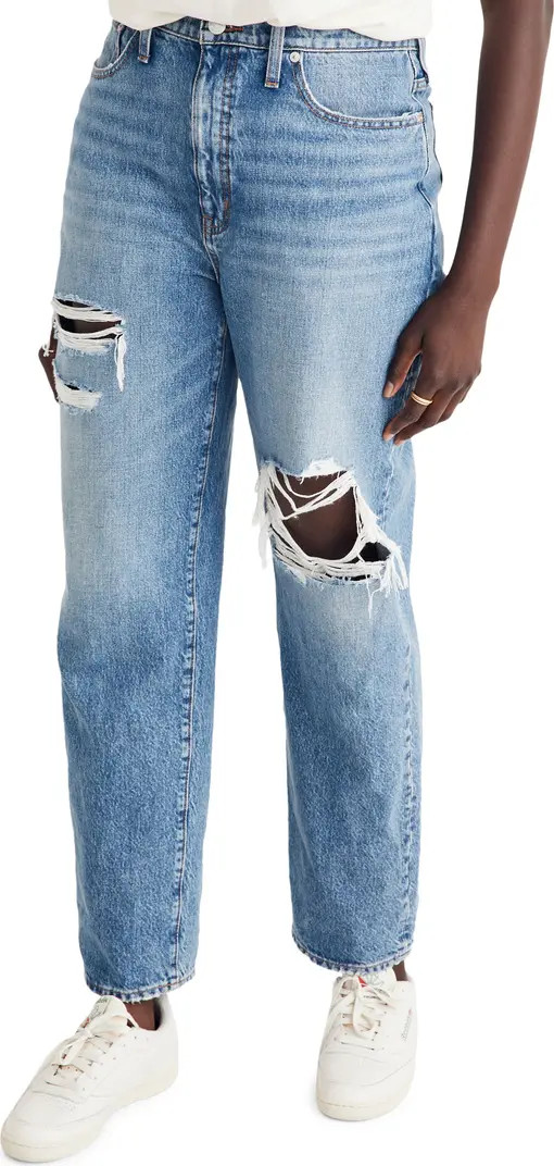 Madewell The Perfect Vintage Curvy Ripped High Waist Straight Leg Jeans | Nordstrom | Nordstrom