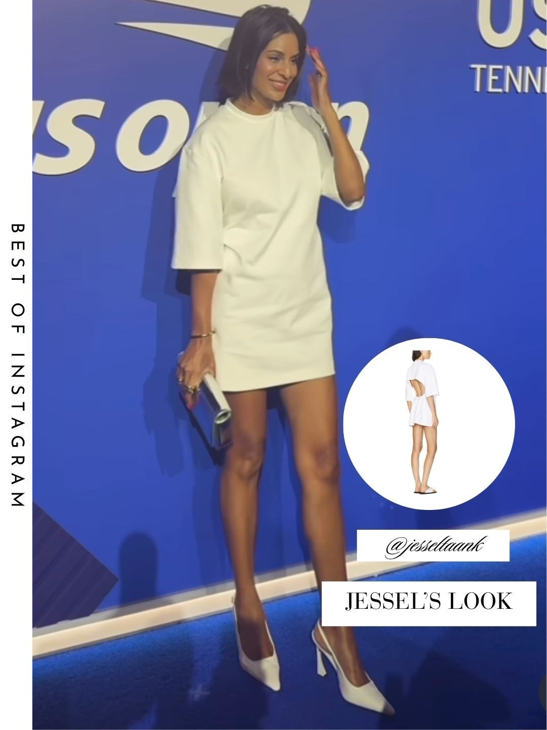Jessel Taank’s White Cutout Back Mini Dress 📸 =@jesseltaank