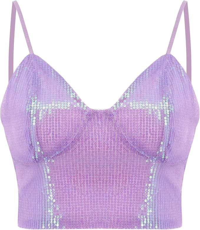 Erinaco Women's Rhinestone Diamond Tank Top Color Beaded Sling Tube Top Bustier Vest Crop Top Sex... | Amazon (US)