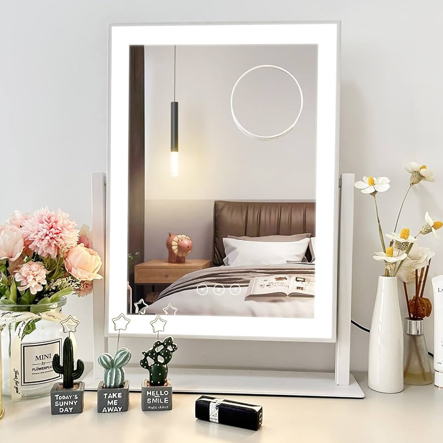Acoolda Vanity Mirror with Lights, Hollywood Lighted Makeup Mirror with 3 Color Lighting Modes, D... | Amazon (US)