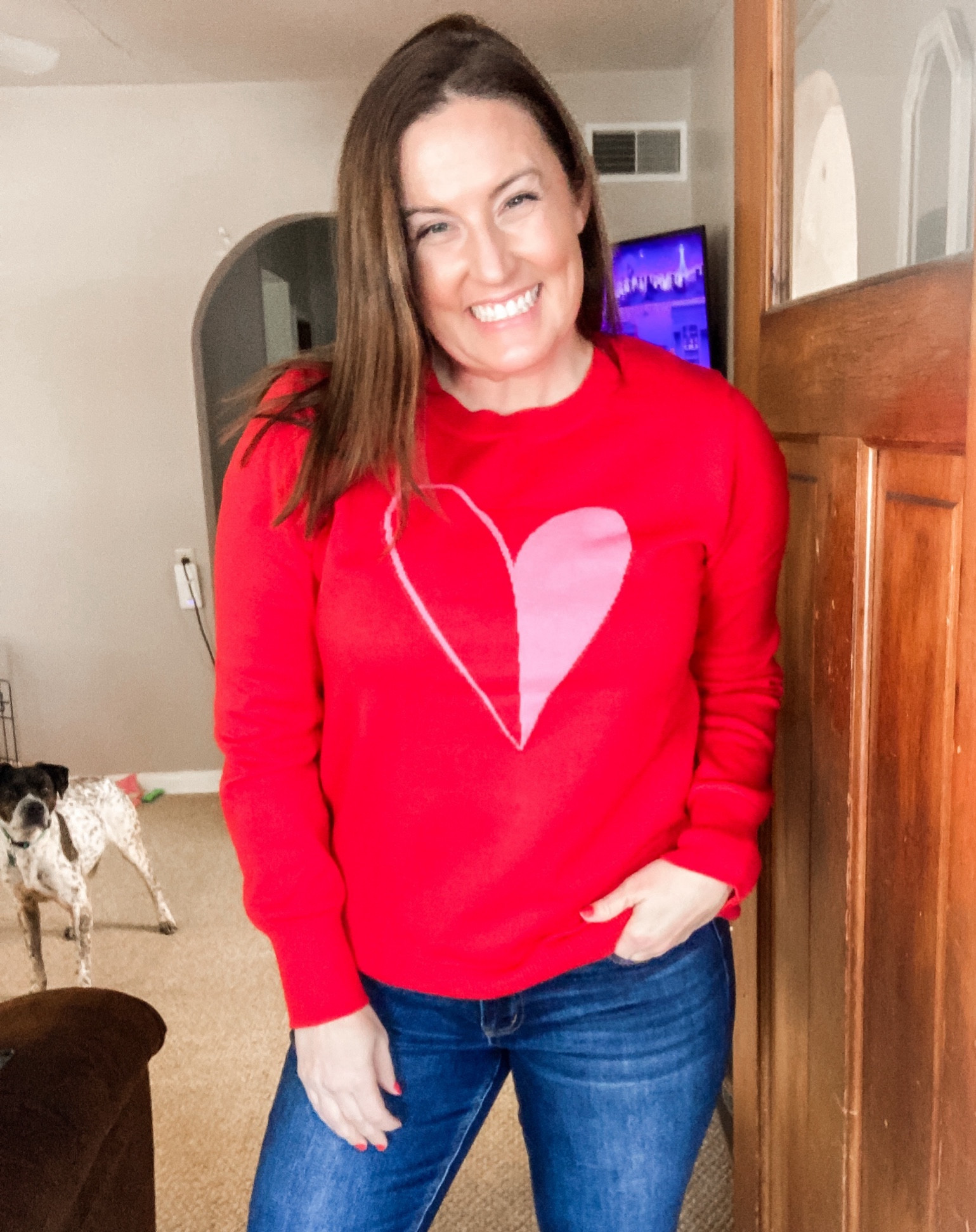 Heart sweater under $20
Wearing size large. Would say they are more fitted and not a relaxed sweater.

#LTKSeasonal #LTKmidsize #LTKfindsunder50