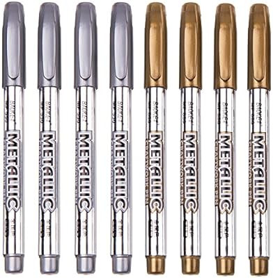 Looneng Metallic Marker Pens, Gold & Silver Metallic Permanent Markers for DIY Scrapbooking, Craf... | Amazon (CA)