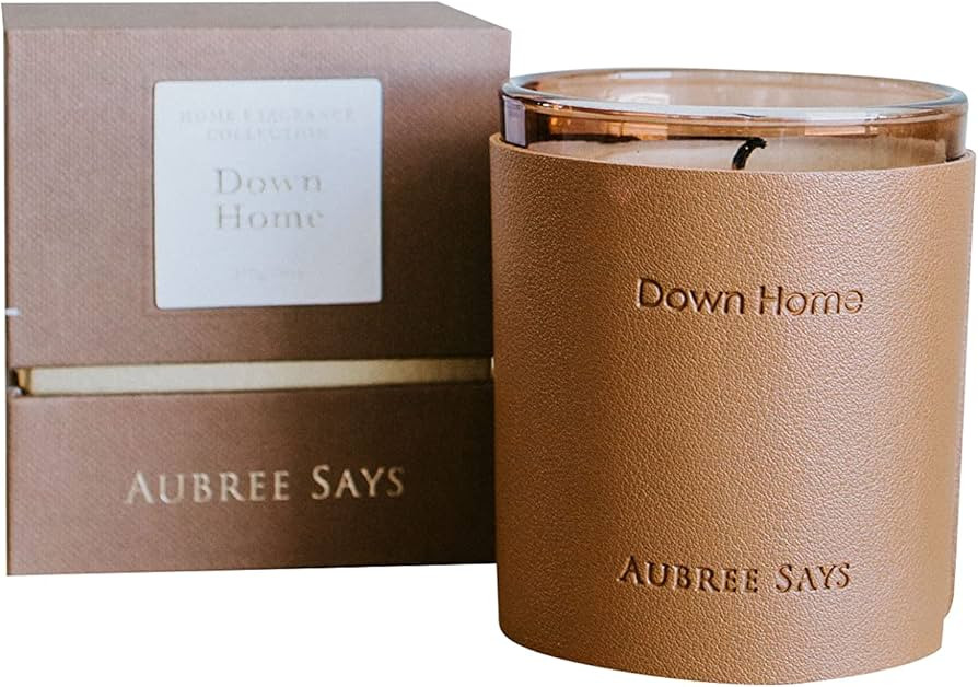 Aubree Says Leather Down Home Candle - Scented Candles for Home, Aromatherapy Candle Gift for Chr... | Amazon (US)