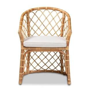 Baxton Studio Orchard White and Natural Brown Dining Chair 203-12586-HD - The Home Depot | The Home Depot