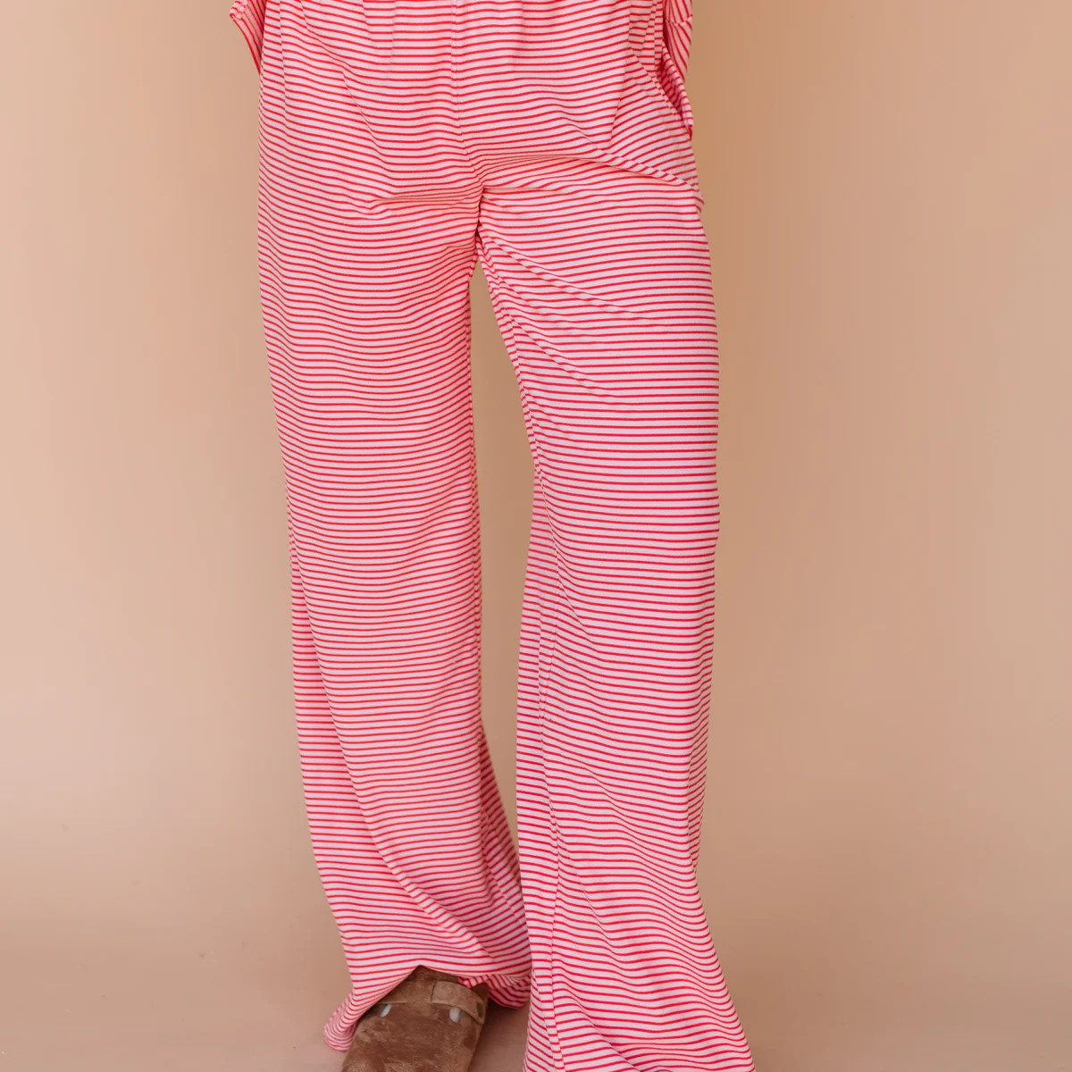 Porter Fleece Stripe Pants in Pink | Henly