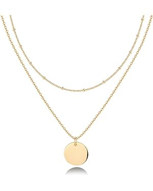 PAVOI 14K Gold Plated Layering Necklaces | Stylish Minimalist Design Pendant Necklaces | Butterfl... | Amazon (US)