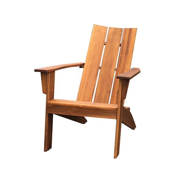 Mainstays Wood Outdoor Modern Adirondack Chair, Natural Color | Walmart (US)