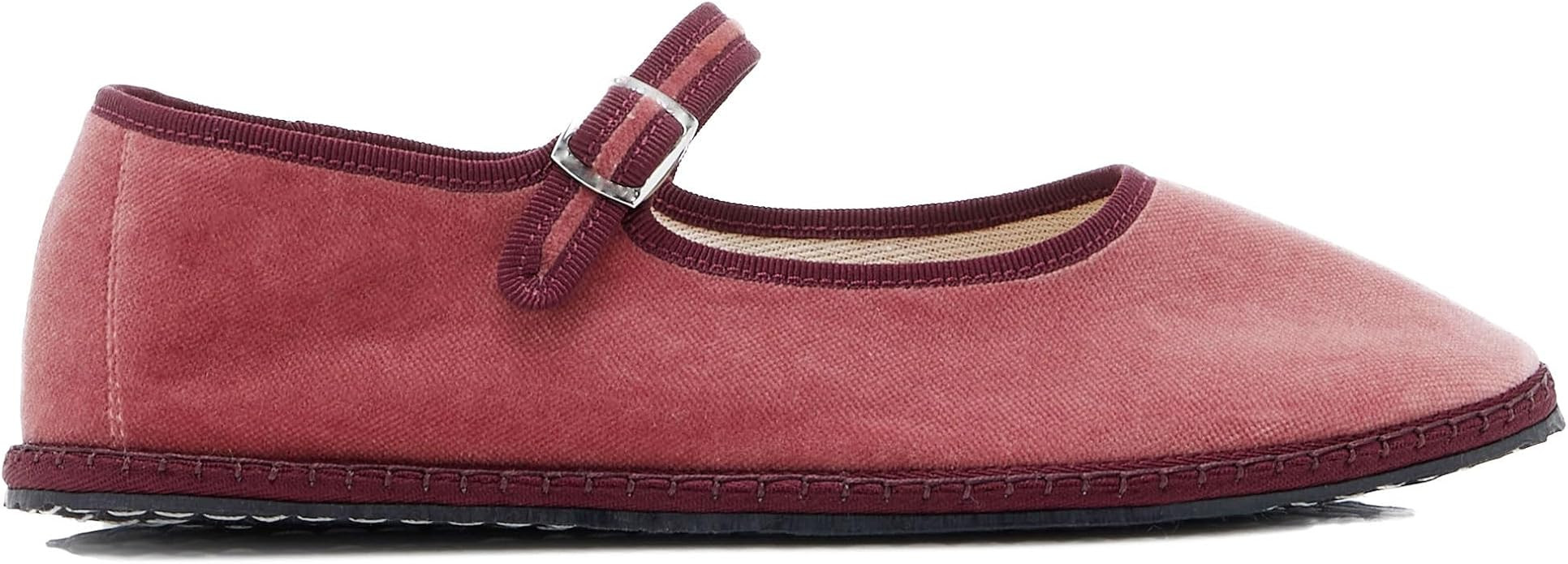 Velvet Ballet Flats for Women with Buckle Strap Comfortable Suede Closed Toe Slip On Mary Jane Fl... | Amazon (US)