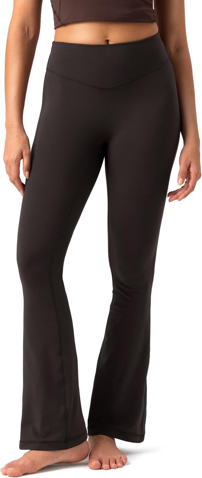 Colorfulkoala No Front Seam Flare Leggings Dreamlux High-Waisted Workout Yoga Pants for Women | Colorfulkoala