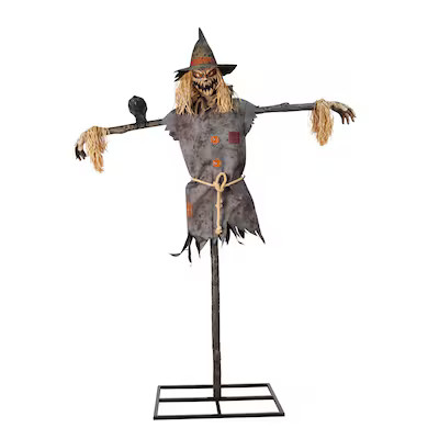 Haunted Living 7.5-ft Lighted Talking Scarecrow Motion Activated Animatronic | Lowe's