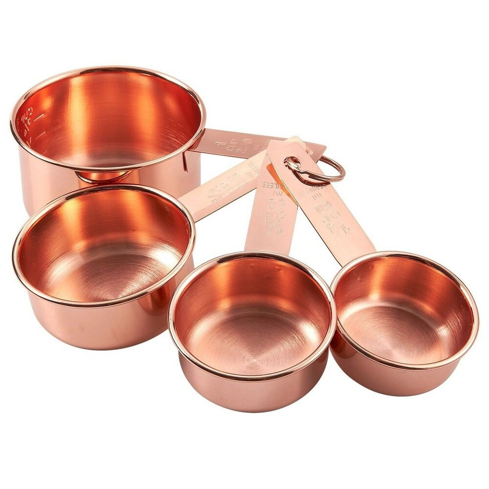 4 Pieces Stainless Steel Measuring Cup Set for Baking Cooking, Copper-Plated | Bed Bath & Beyond