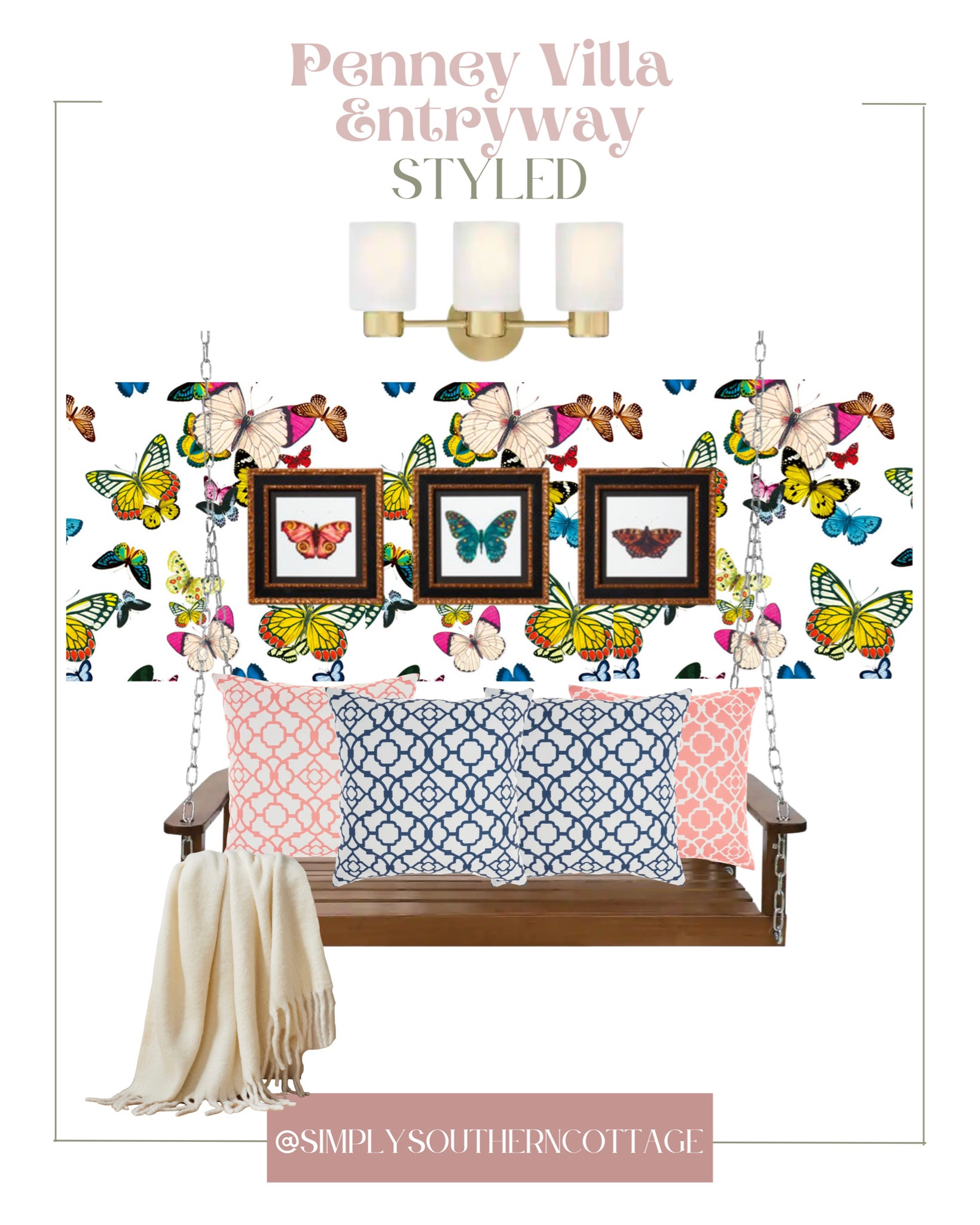 Penney villa styled entryway / penney villa home decor / entryway essentials / sconces / home bench / home refresh / throw pillows / throw blanket / spring decor 

#LTKhome #LTKstyletip #LTKSeasonal