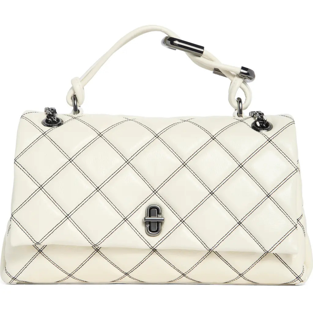 Marc Jacobs Diamond Quilt Dual Chain Shoulder Bag in White/black at Nordstrom Rack | Nordstrom Rack