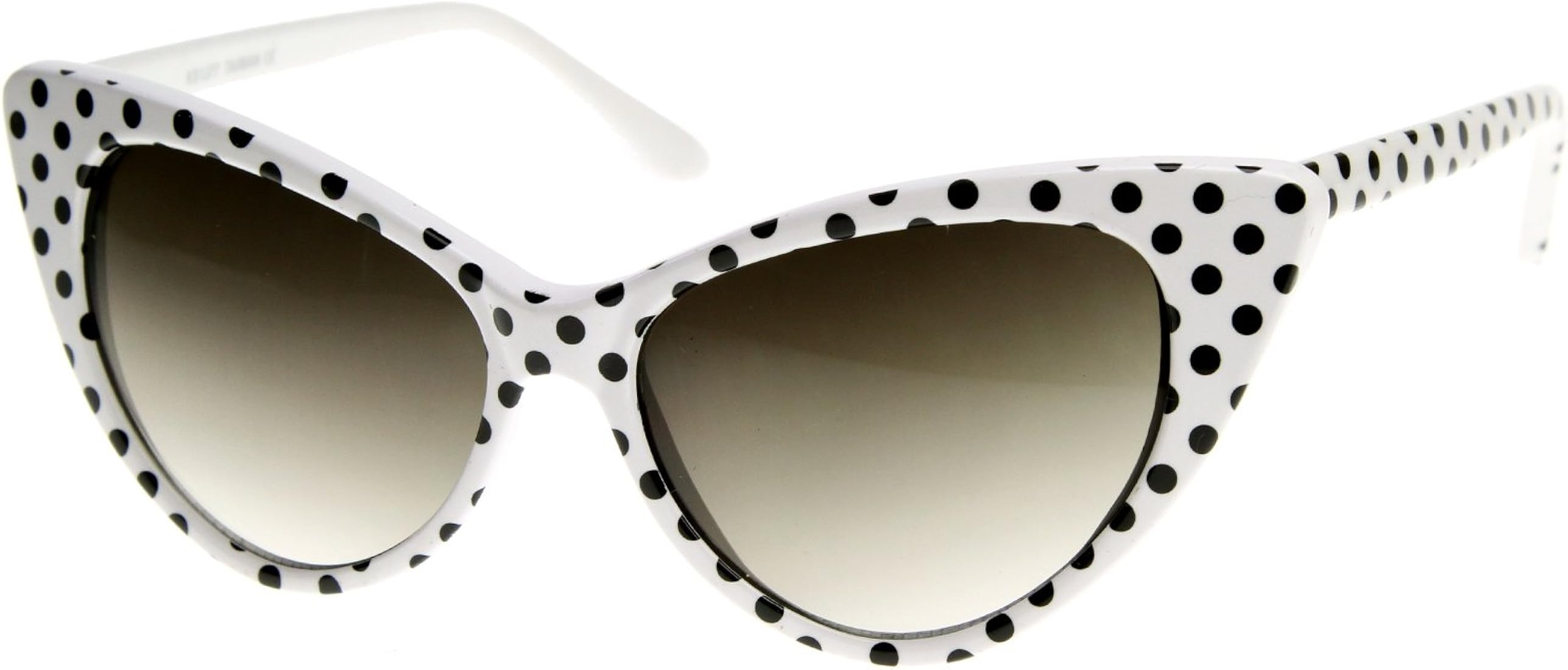 zeroUV - Women's Retro Polka Dot Oversize Cat Eye Sunglasses 54mm | Amazon (US)