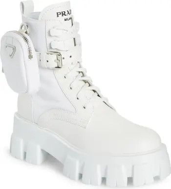 Prada Monolith Mini Bag Lug Sole Combat Boot | Nordstrom | Nordstrom