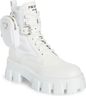 Prada Monolith Mini Bag Lug Sole Combat Boot | Nordstrom | Nordstrom